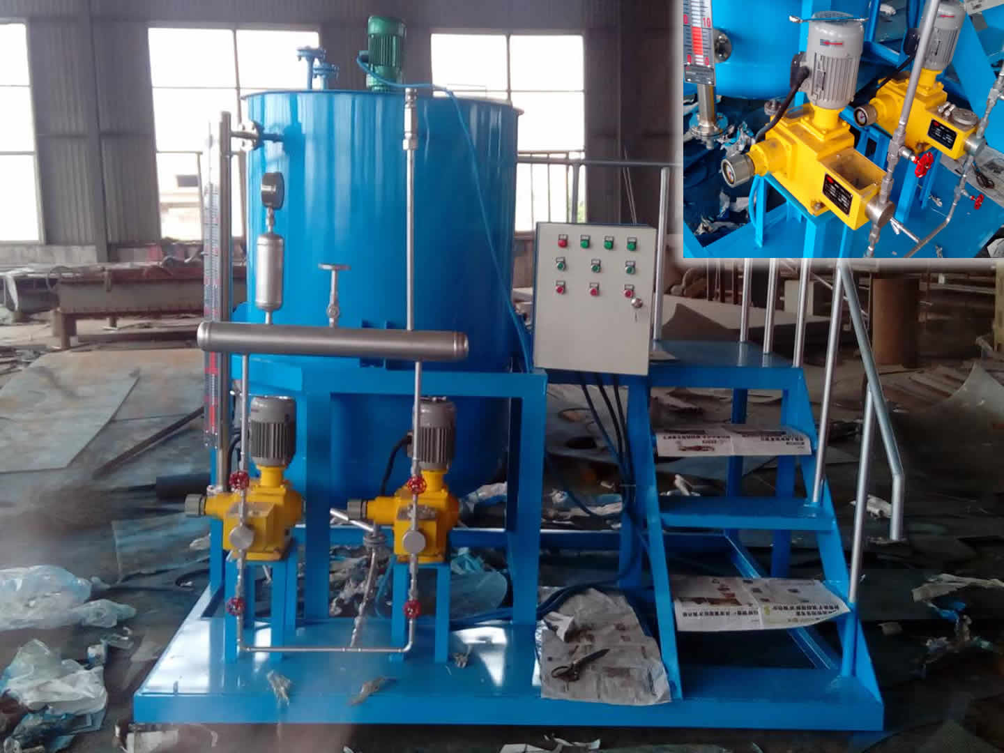 爐外成套化學(xué)加藥裝置（加氨，磷酸鹽）是以計(jì)量泵為主要投加設(shè)備